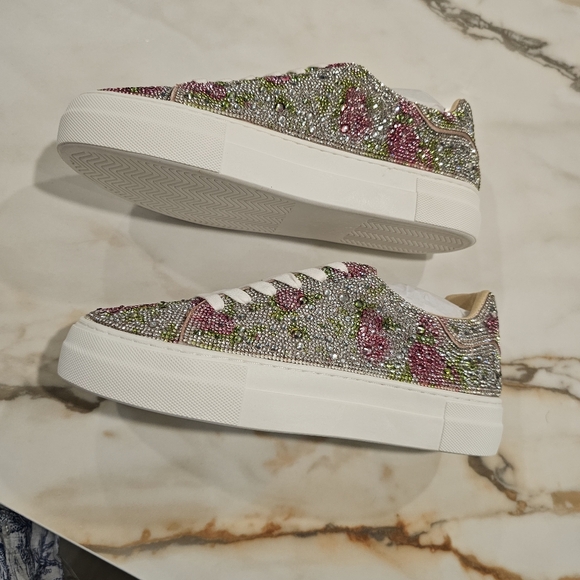 Betsy Johnson Sidny Floral Sparkly Sneaker - Picture 2 of 4